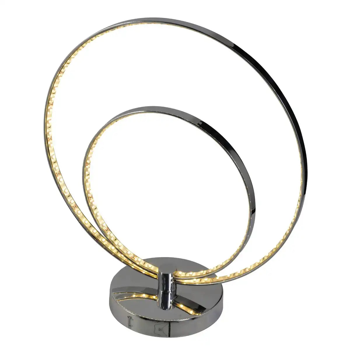 LED Tischleuchte "UNIVERSE" 38,5 cm hoch aus Metall in Chrom, mit integrierter LED