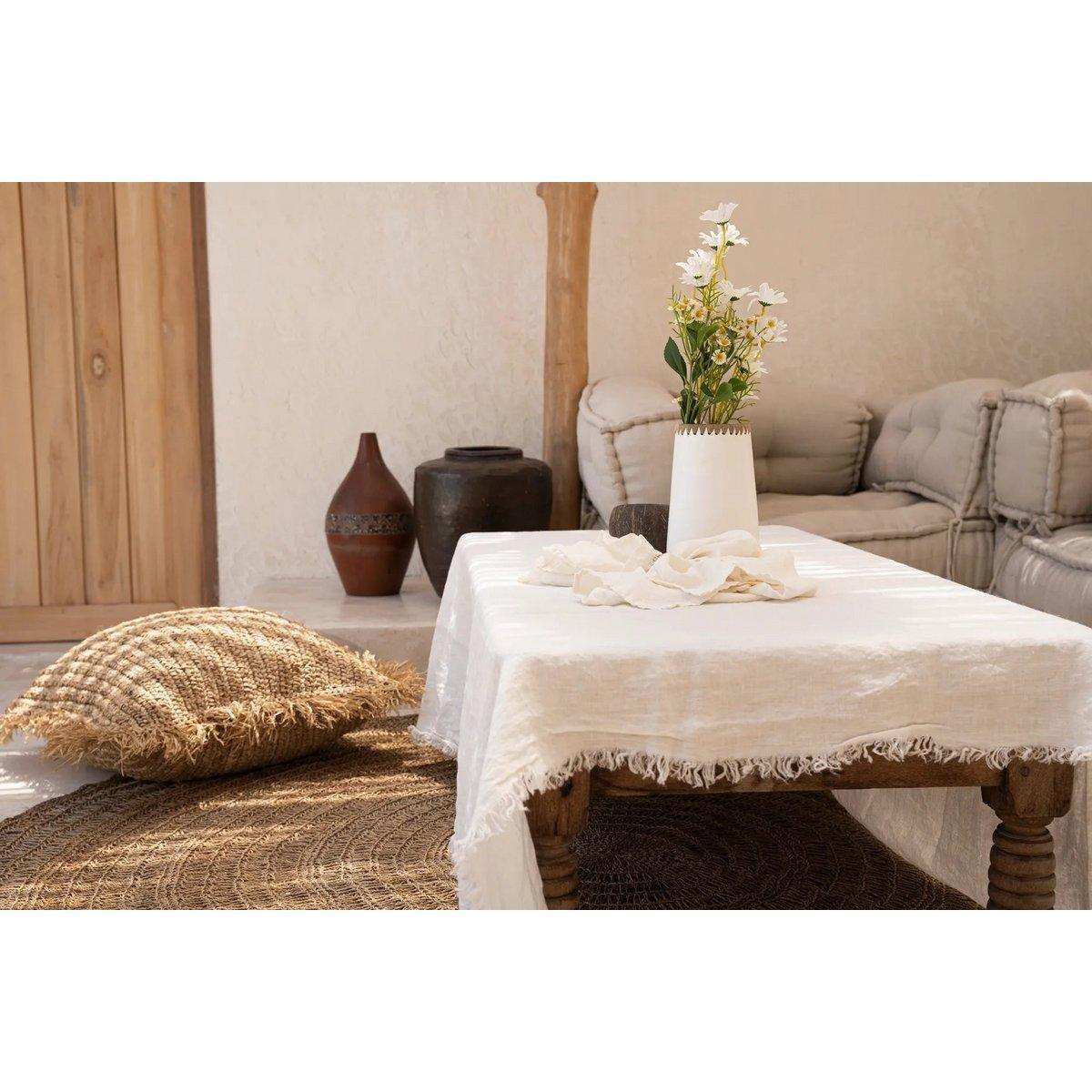 Die Leinentischdecke – Weiß – 150 x 150 - HomeDesign Knaus