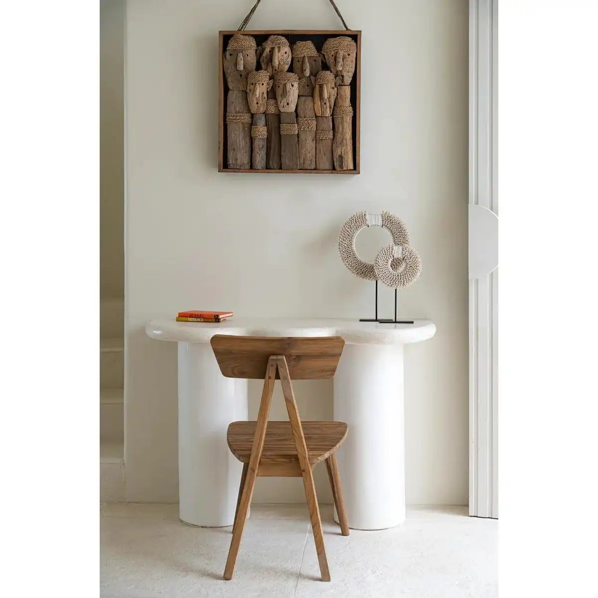 Die Papua Shell Disc auf Ständer - Weiß - M. - HomeDesign Knaus