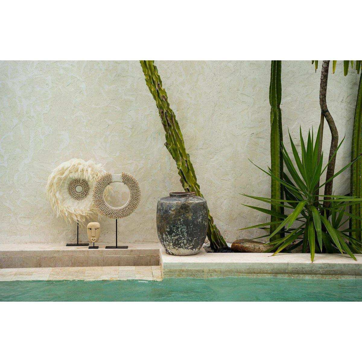 Die Papua Shell Disc auf Ständer - Weiß - M. - HomeDesign Knaus