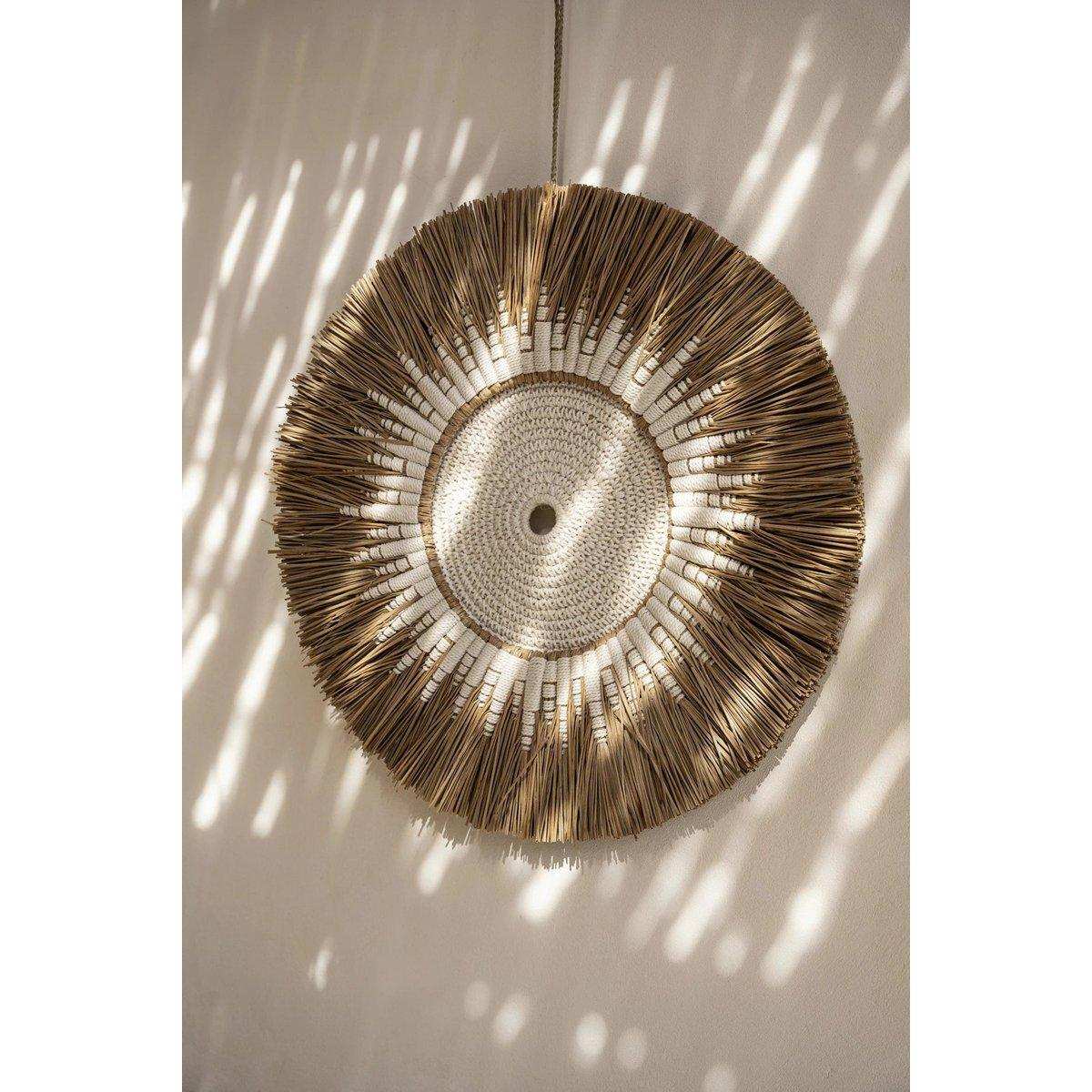 Die Raffia Makramee Wanddeko - Weiß Natur - HomeDesign Knaus