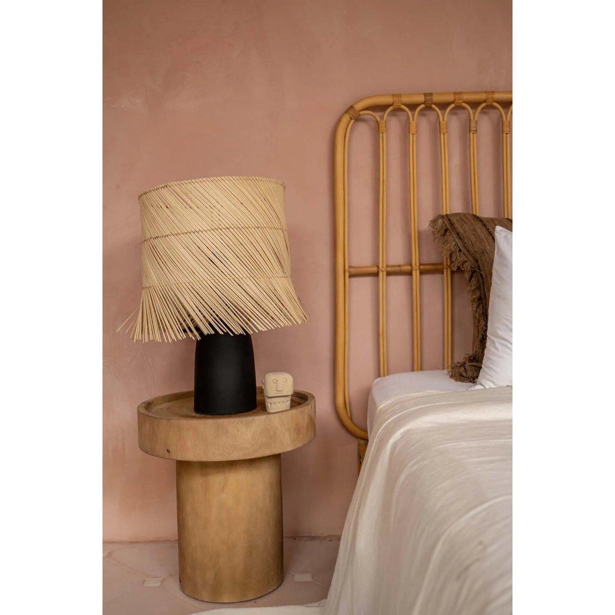Die Rattan Tischlampe - Black Natural - HomeDesign Knaus