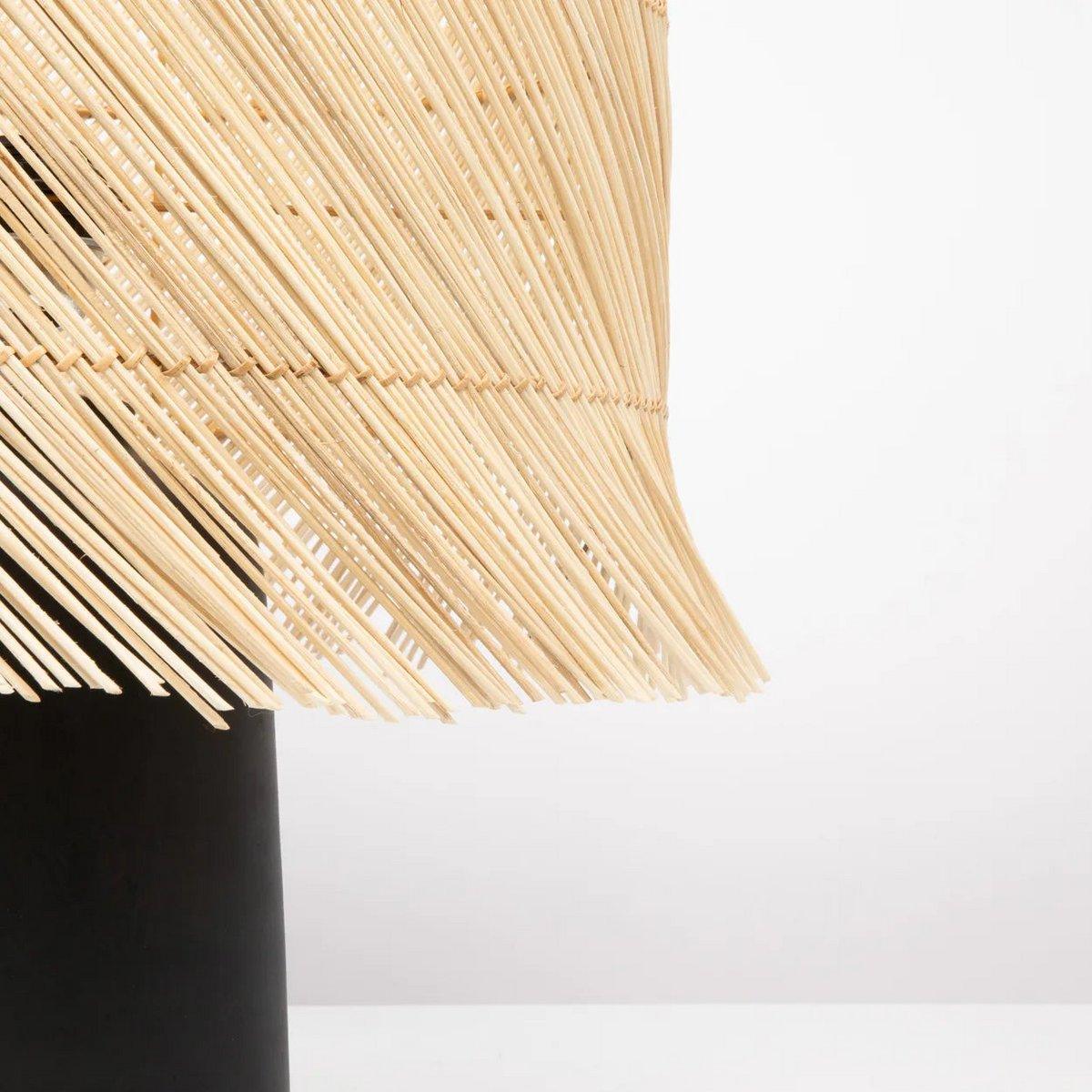 Die Rattan Tischlampe - Black Natural - HomeDesign Knaus