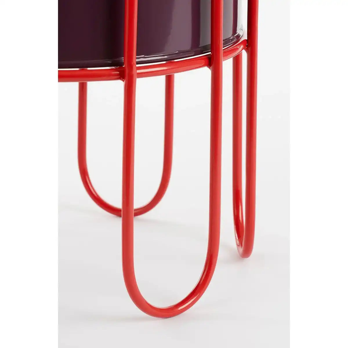 Dione Blumenpot auf Standard - Set von 2 - H35 x Ø26 cm - Metall - Dunkelrot, hellrot - HomeDesign Knaus