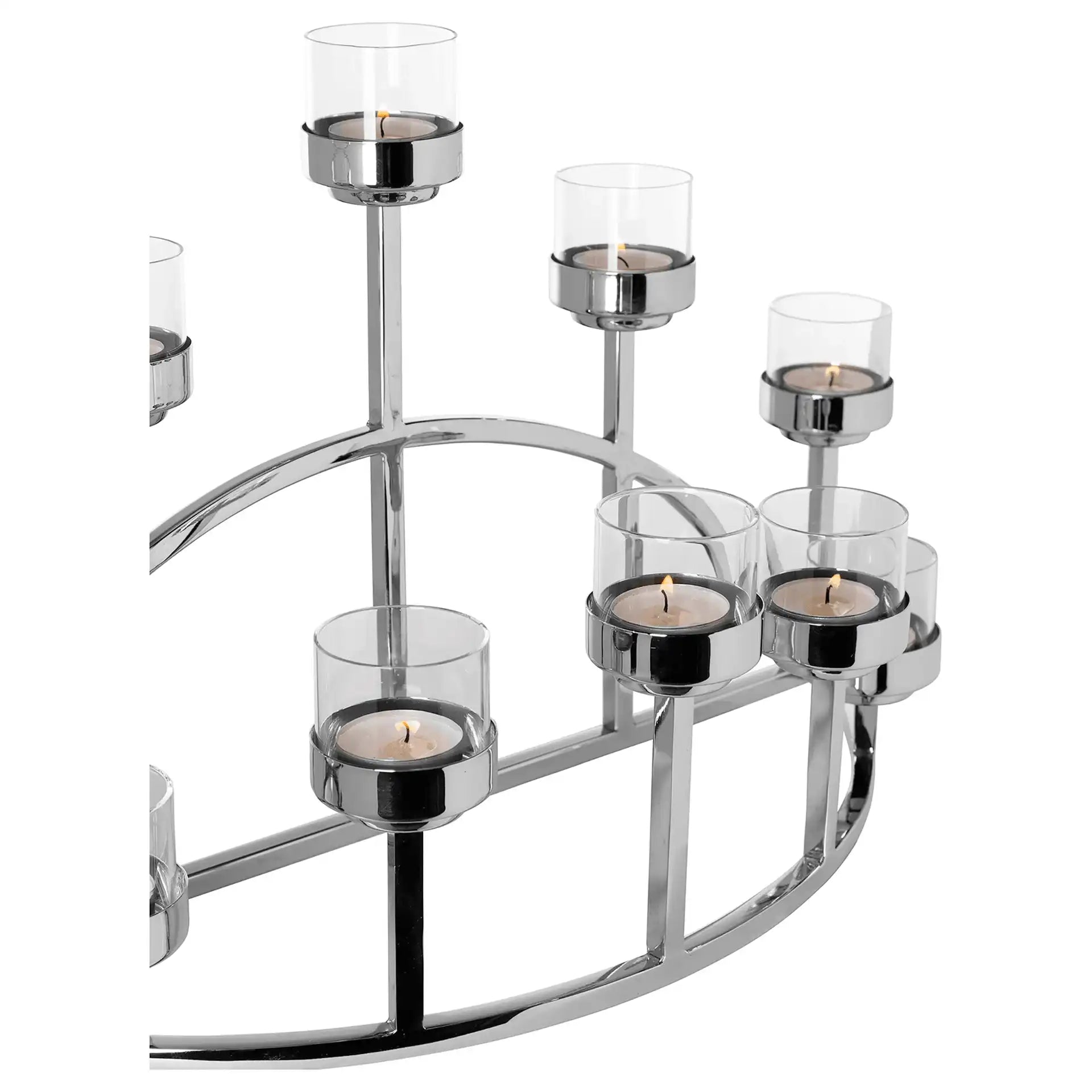 Domian Kranz Teelichthalter Chrom Unikat Kerzenständer Universal - HomeDesign Knaus