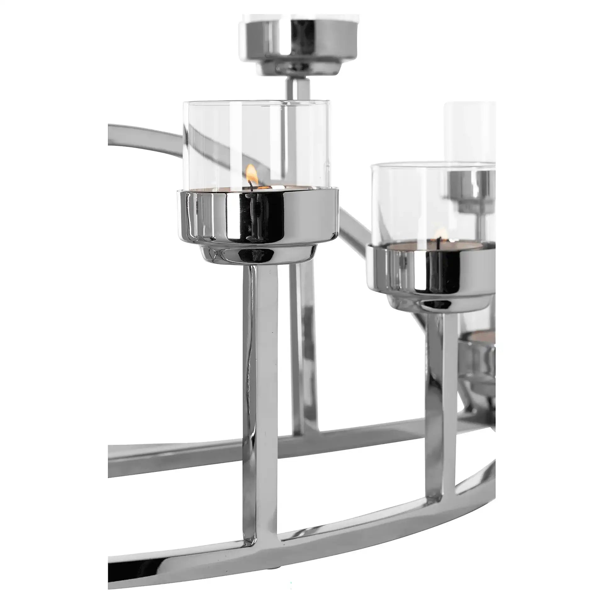 Domian Kranz Teelichthalter Chrom Unikat Kerzenständer Universal - HomeDesign Knaus
