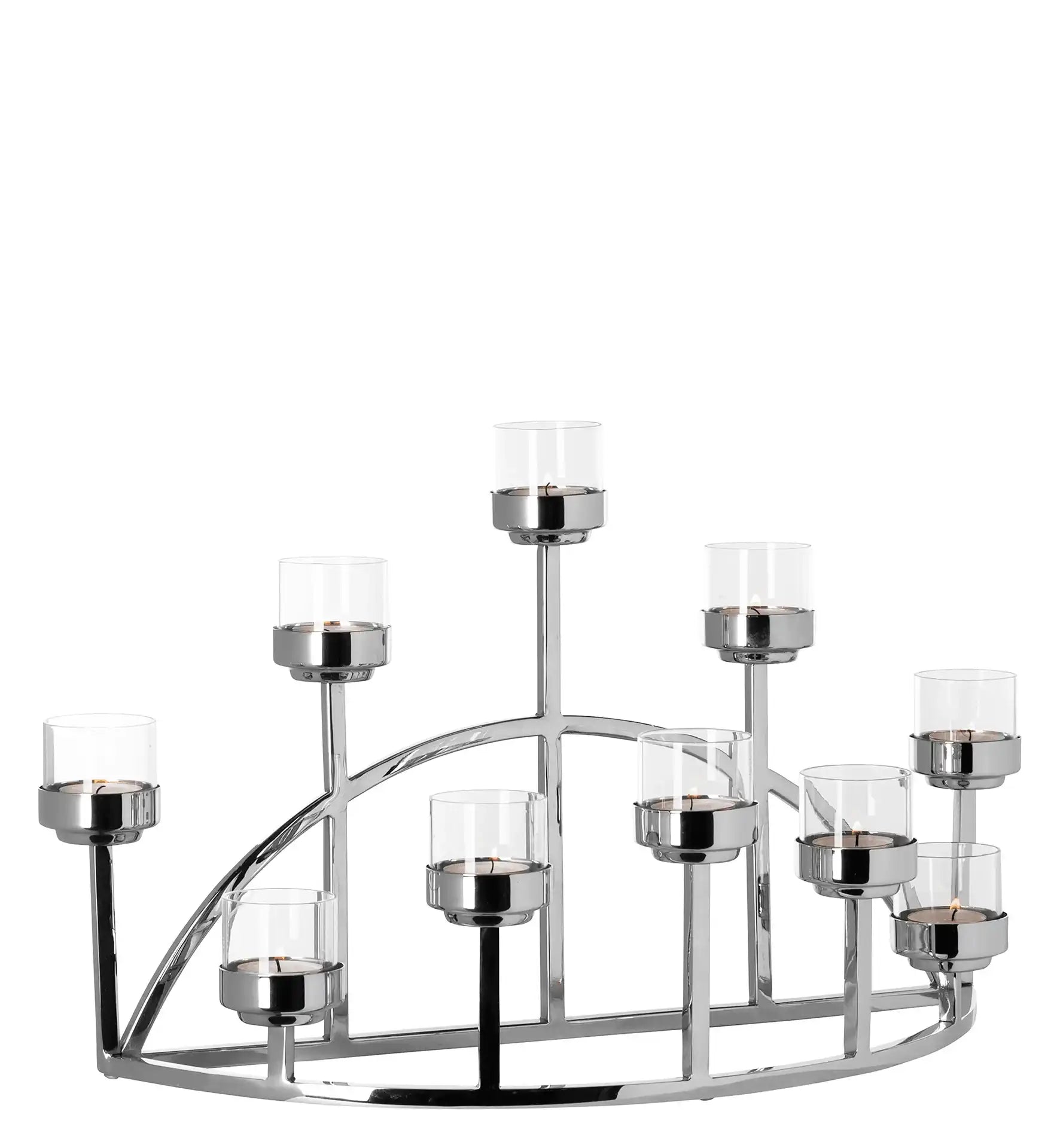 Domian Kranz Teelichthalter Chrom Unikat Kerzenständer Universal - HomeDesign Knaus