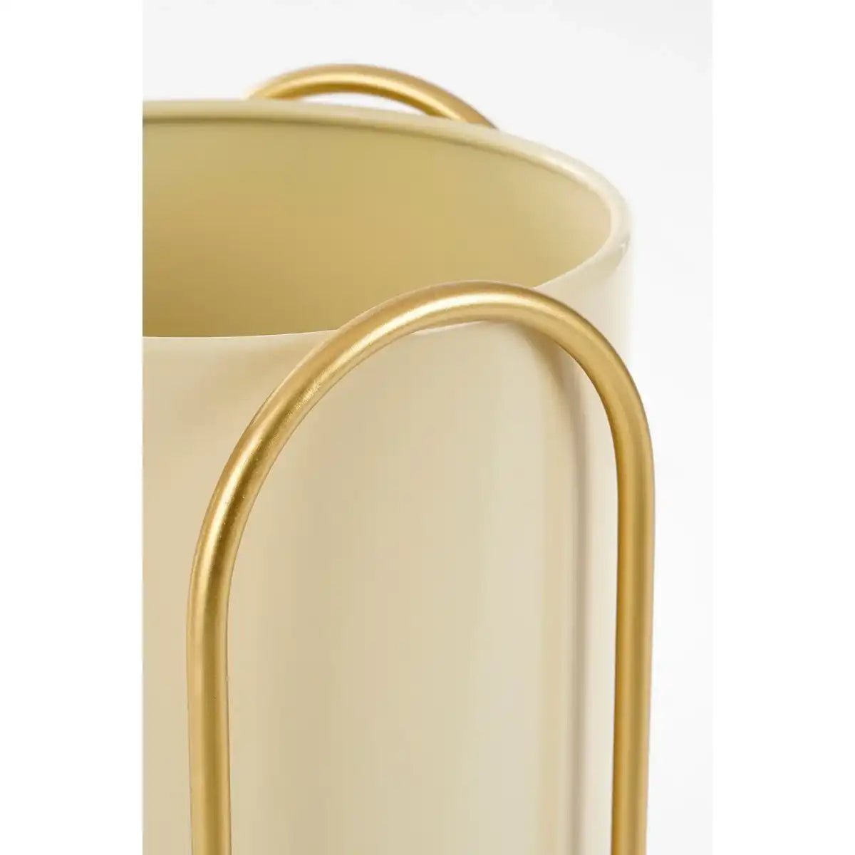 Donau -Blumenpot auf Standard - 2 - Metall - H45 x Ø23 cm - hellgelb, Gold - HomeDesign Knaus