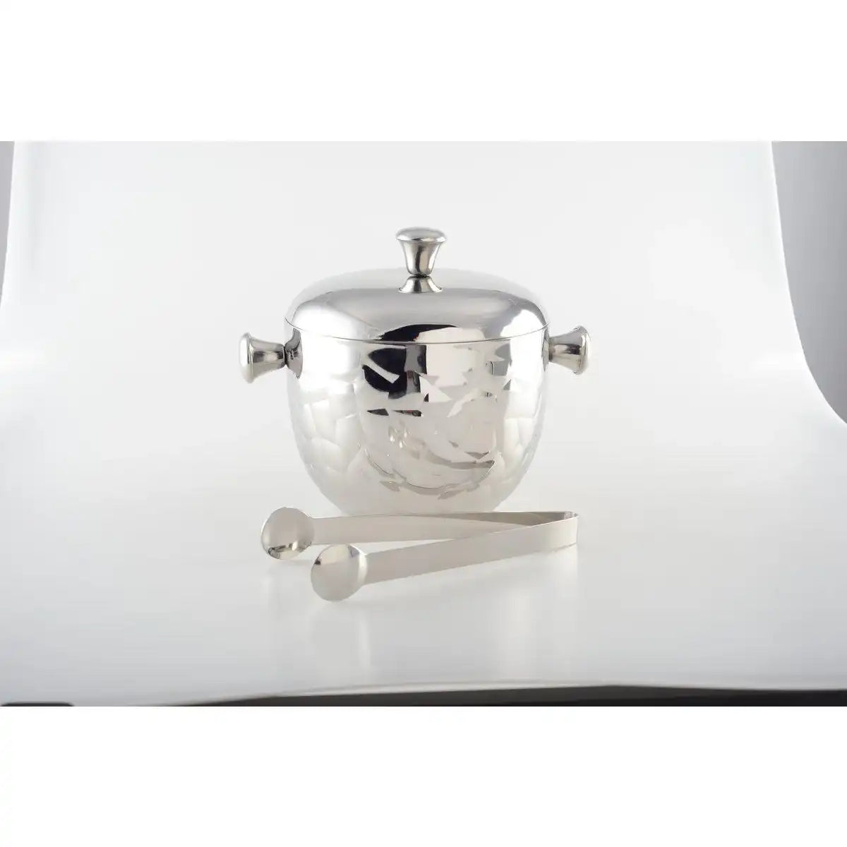 Doppeltgewellte silberne glakens mit ziele 16x16x18cm - HomeDesign Knaus