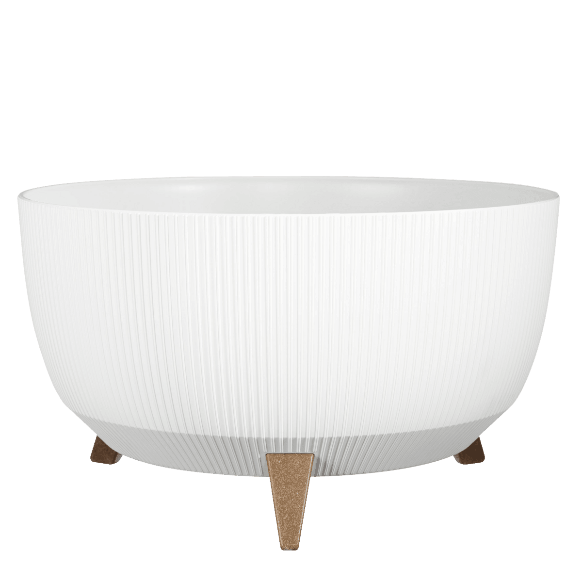 Doppio Blumentopf auf Beinen – H22 x Ø47 cm – recycelter Kunststoff – FSC-Mix – Weiß - HomeDesign Knaus