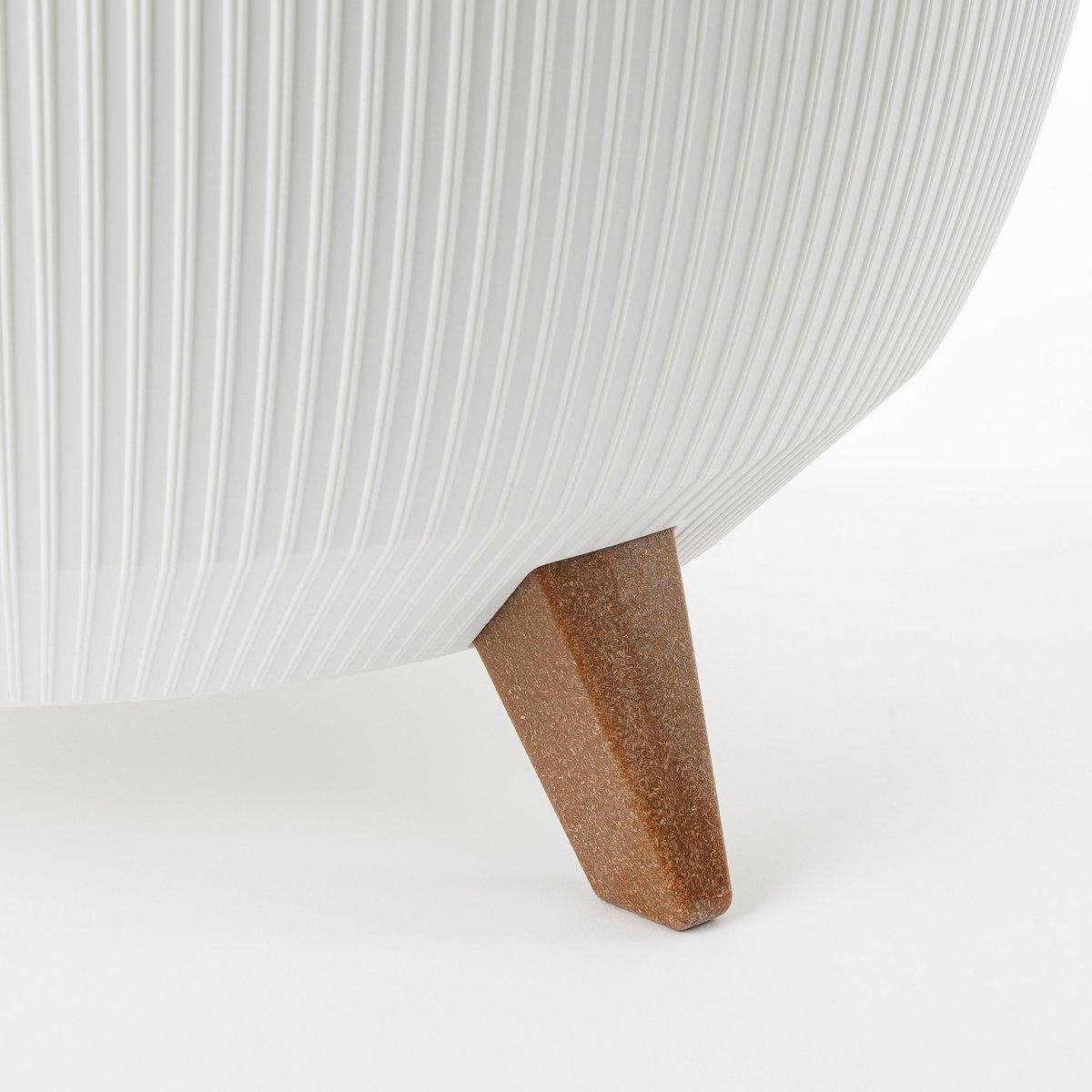 Doppio Blumentopf auf Beinen – H22 x Ø47 cm – recycelter Kunststoff – FSC-Mix – Weiß - HomeDesign Knaus