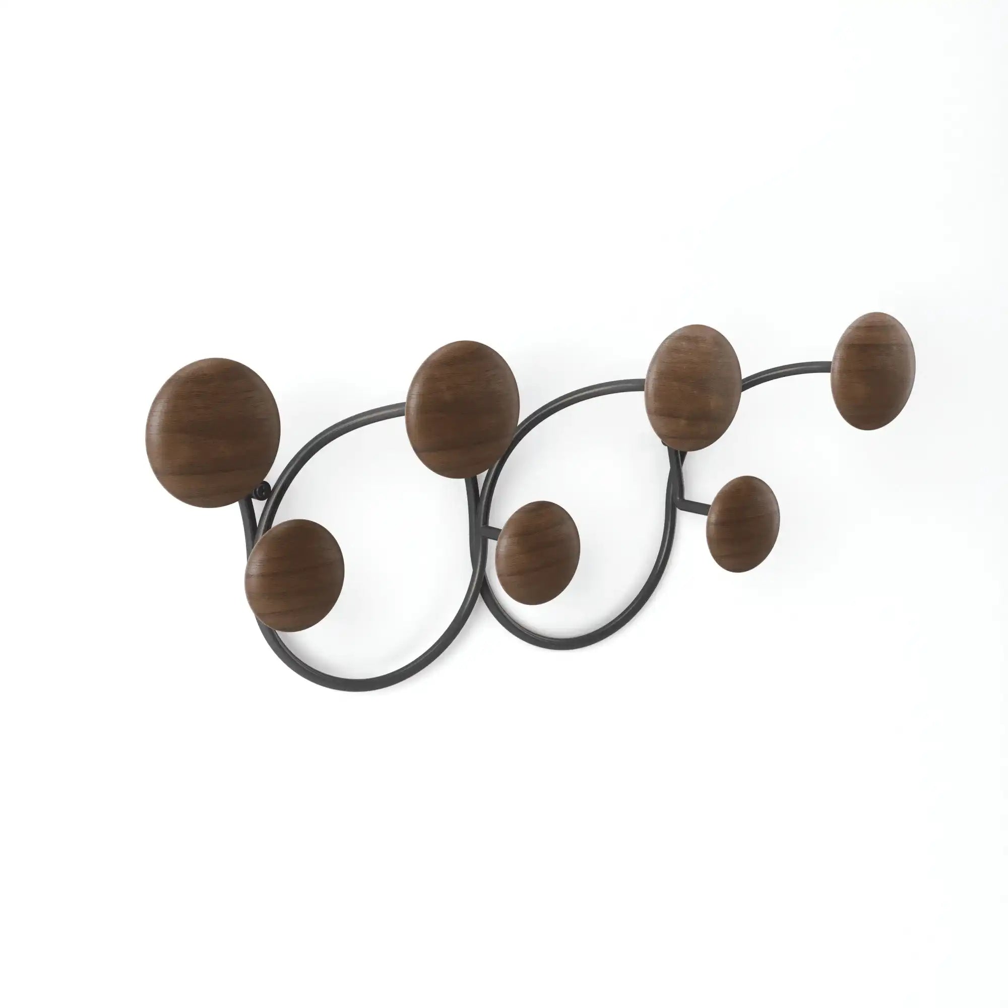 Dotsy 7 Haken Wandgarderobe dekorative Garderobenleiste Schwarze Walnuss - HomeDesign Knaus
