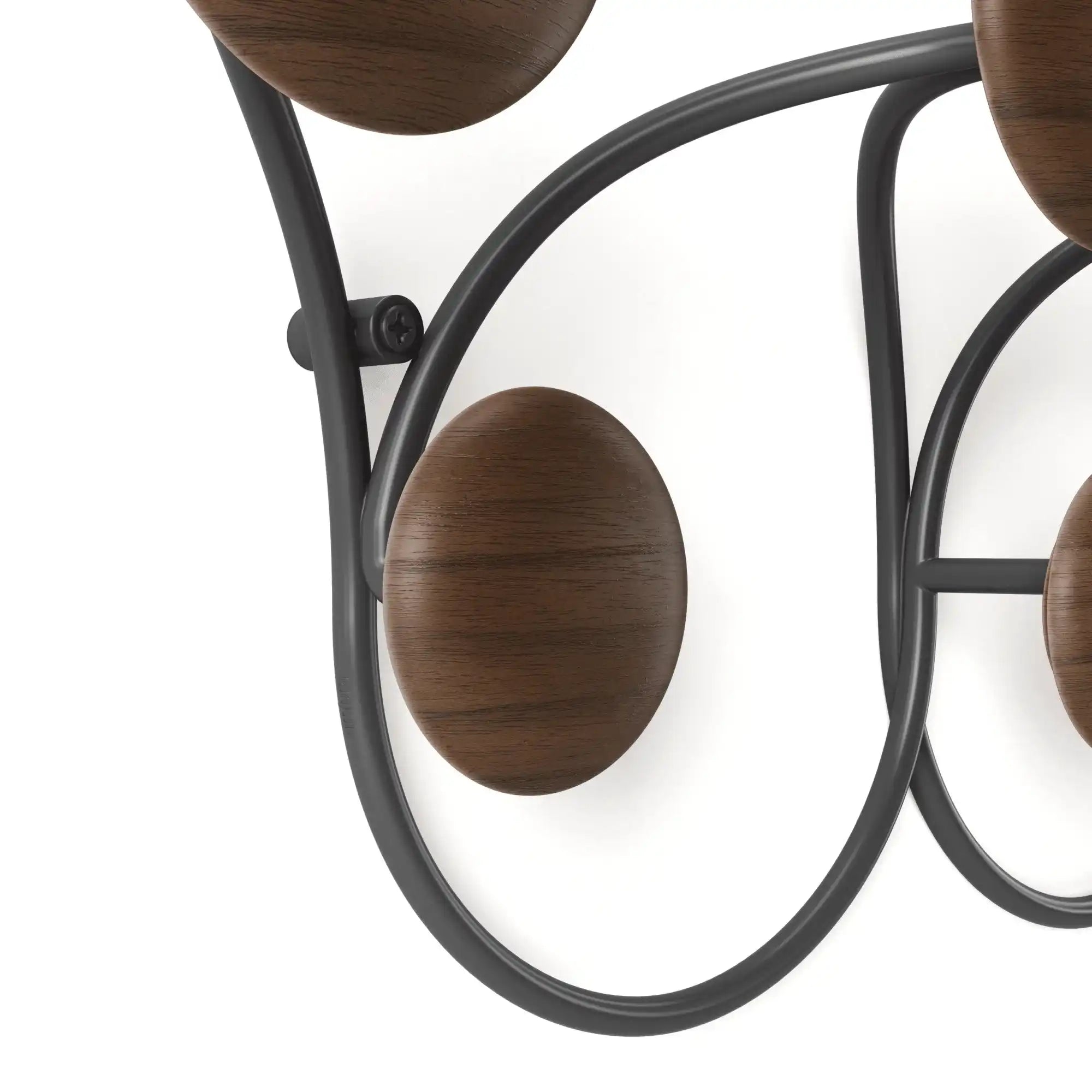 Dotsy 7 Haken Wandgarderobe dekorative Garderobenleiste Schwarze Walnuss - HomeDesign Knaus