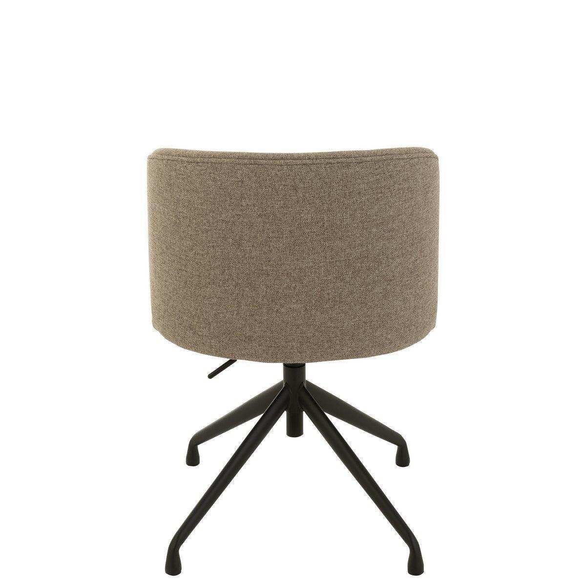 Drehstuhl Leinen Dunkelbraun/Beige Stuhl - HomeDesign Knaus