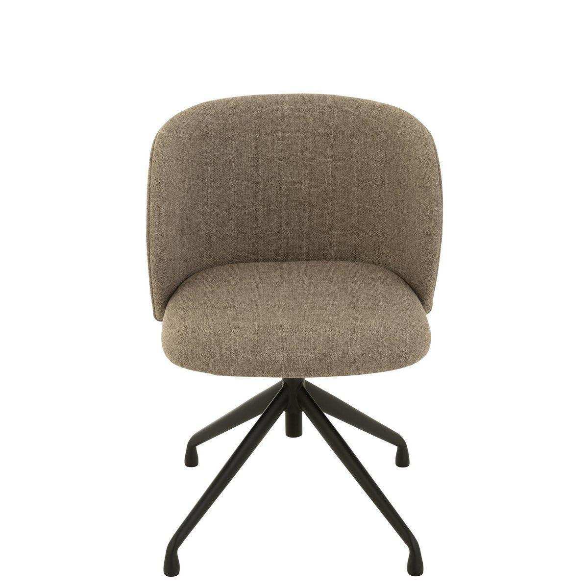 Drehstuhl Leinen Dunkelbraun/Beige Stuhl - HomeDesign Knaus