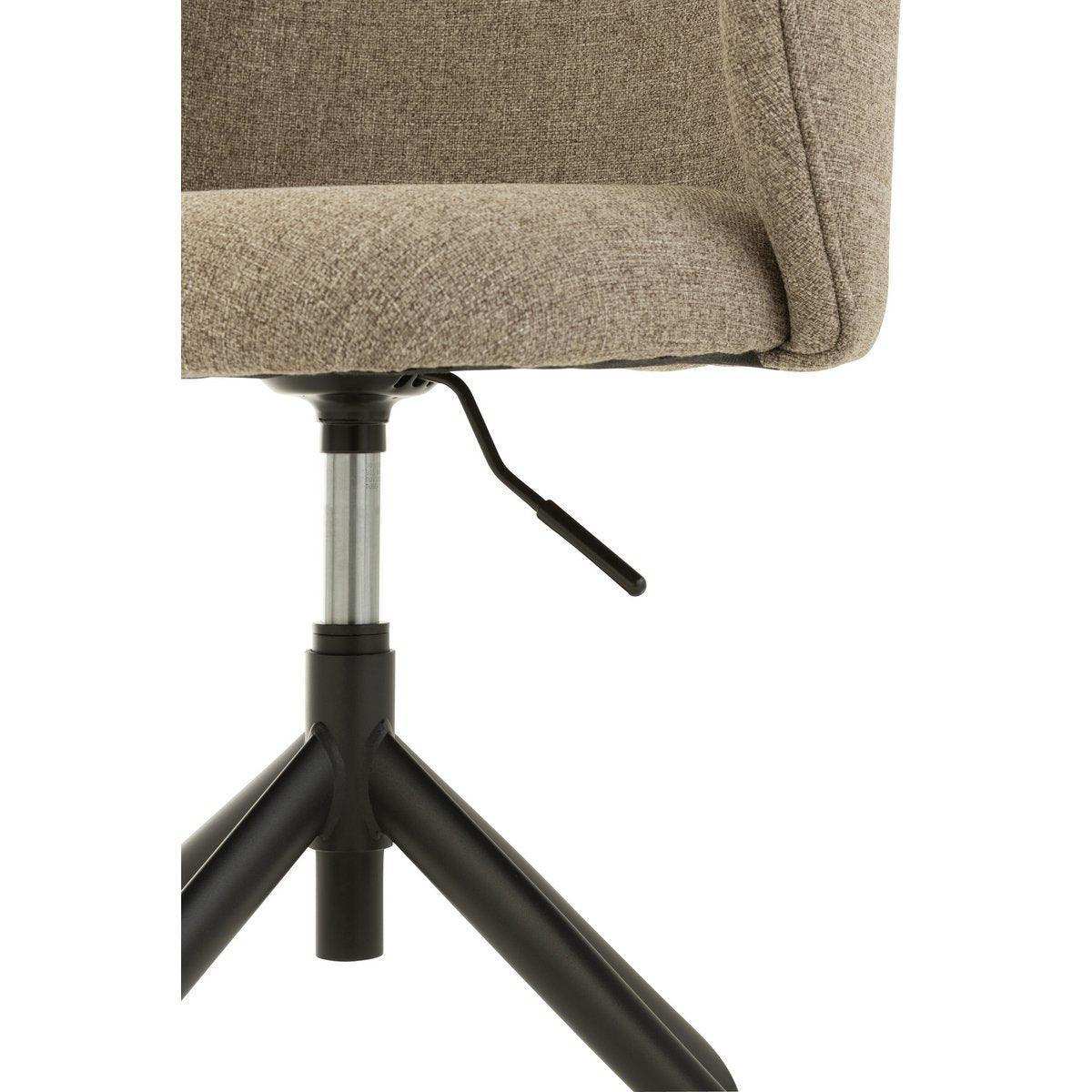 Drehstuhl Leinen Dunkelbraun/Beige Stuhl - HomeDesign Knaus