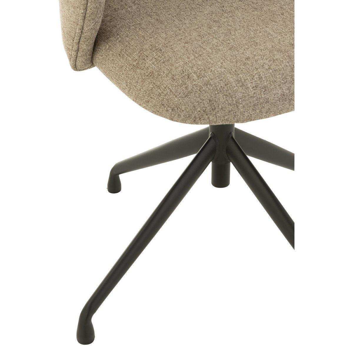 Drehstuhl Leinen Dunkelbraun/Beige Stuhl - HomeDesign Knaus