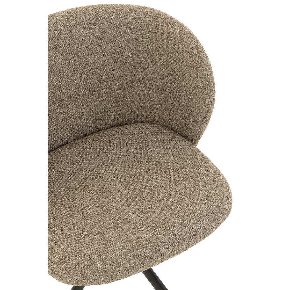 Drehstuhl Leinen Dunkelbraun/Beige Stuhl - HomeDesign Knaus