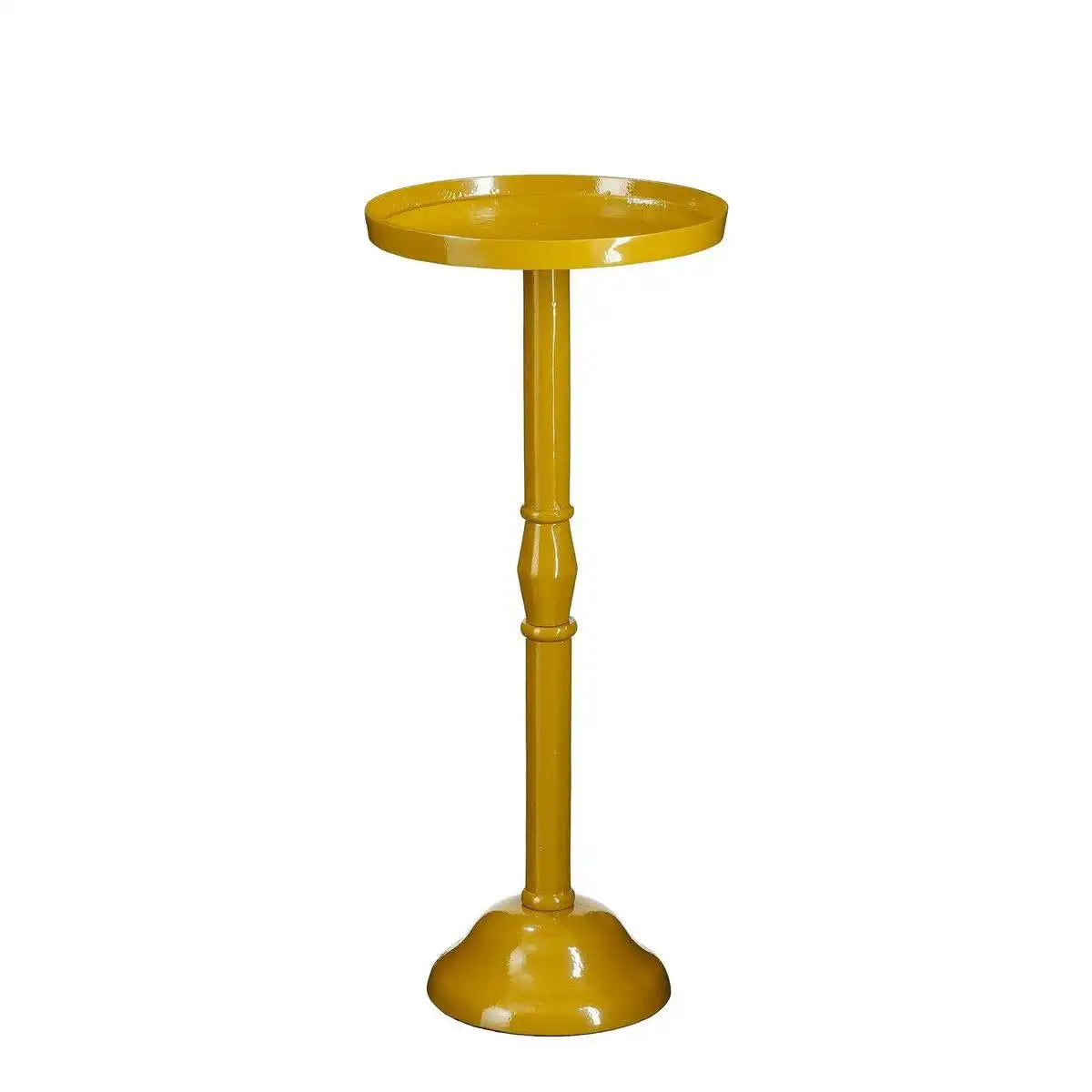 Duco Beistelltisch – H58 x Ø25 cm – Recyceltes Aluminium – FSC 100 % – Dunkelgelb - HomeDesign Knaus