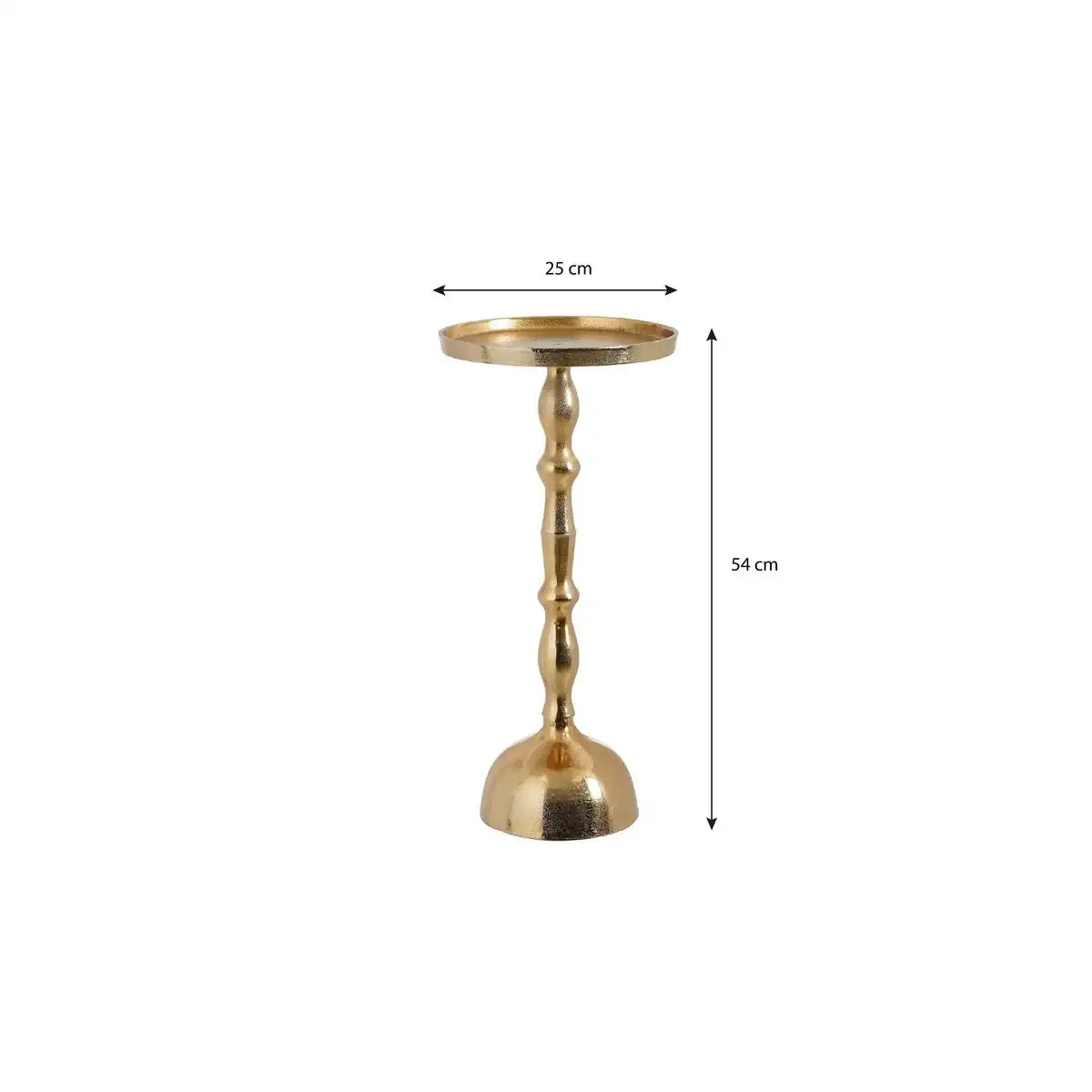 Duco Side Table - H54 x Ø25 cm - FSC 100% - Recycling -Aluminium - Gold - HomeDesign Knaus