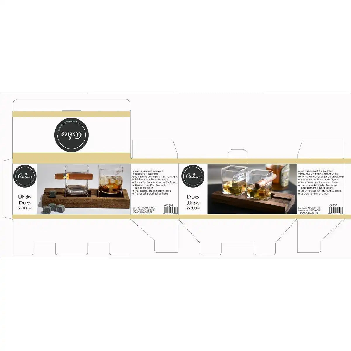 DUO WHISKY ZWEI GLÄSER HOLZ UNTERSTÜTZEN 4 KERAMIKSTEIN-EISCREME - HomeDesign Knaus