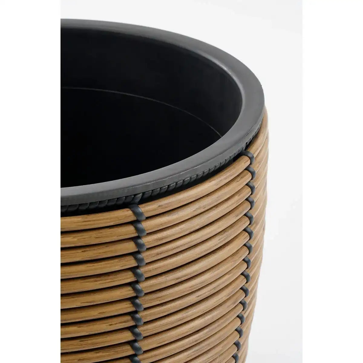 Durban Blumenpot außerhalb - Set von 3 - H36 x Ø40 cm - recyceltes Kunststoff - Braun - HomeDesign Knaus