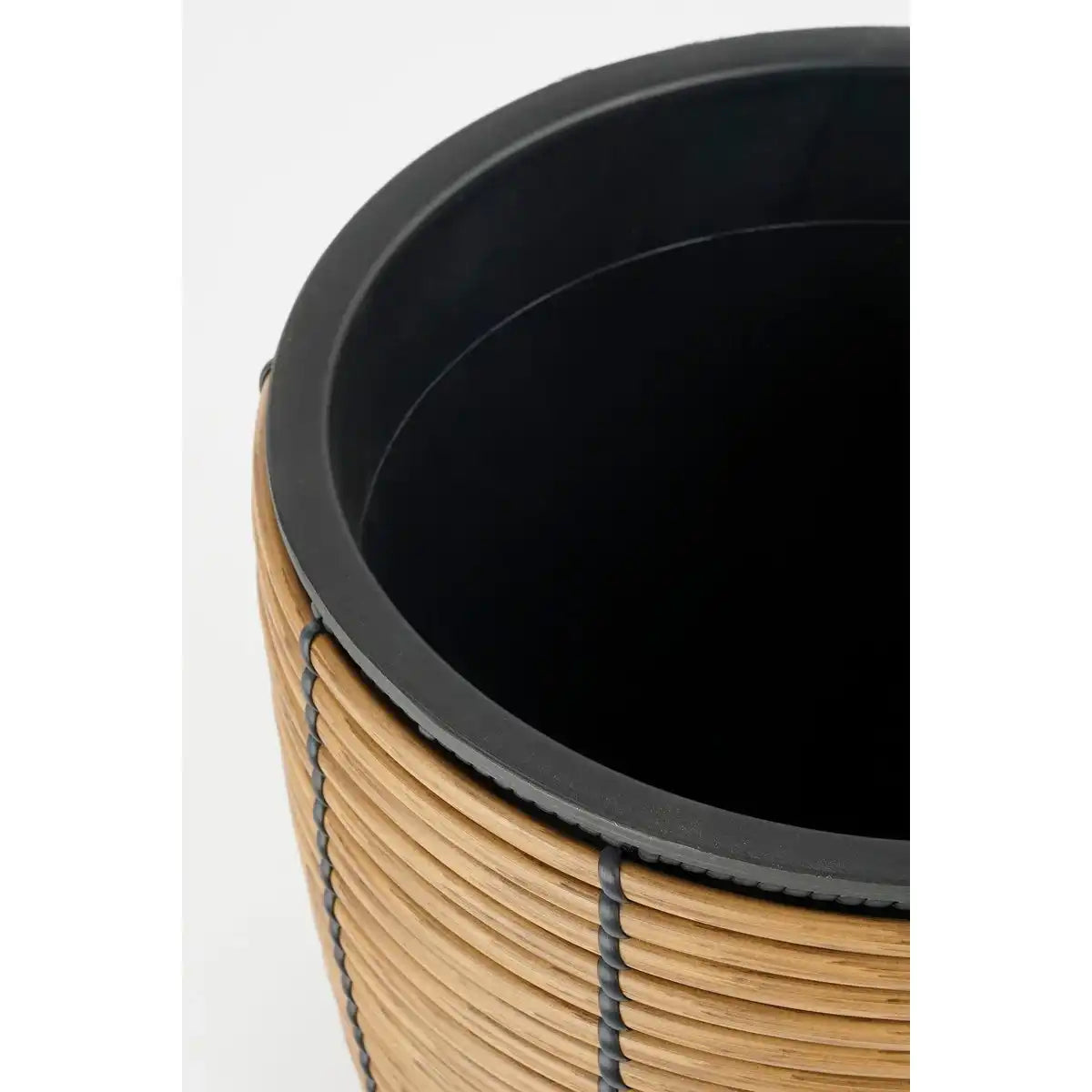 Durban Blumenpot außerhalb - Set von 3 - H36 x Ø40 cm - recyceltes Kunststoff - Braun - HomeDesign Knaus