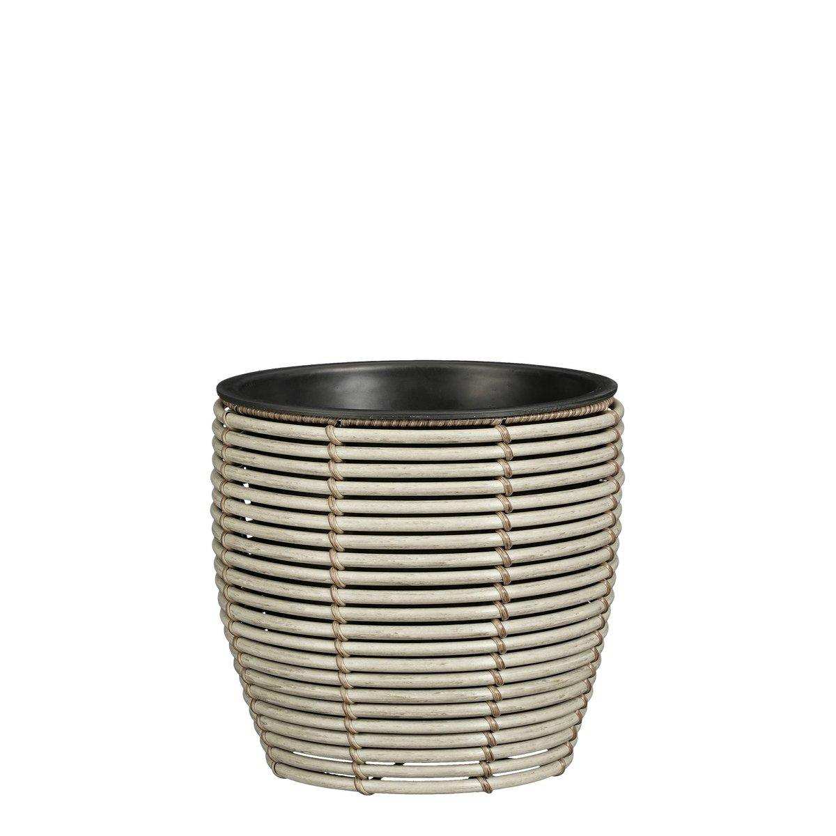 Durban Blumenpot außerhalb - Set von 3 - H36 x Ø40 cm - recyceltes Kunststoff - Grau - HomeDesign Knaus