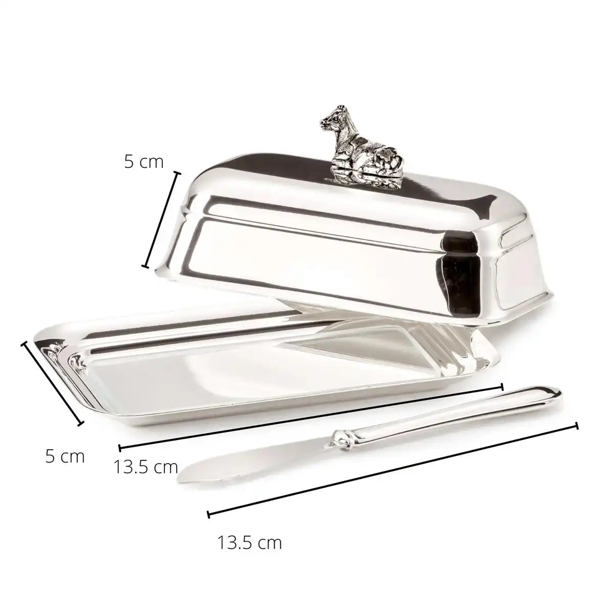 Butterdose Kuh mit Messer (L 18 cm)