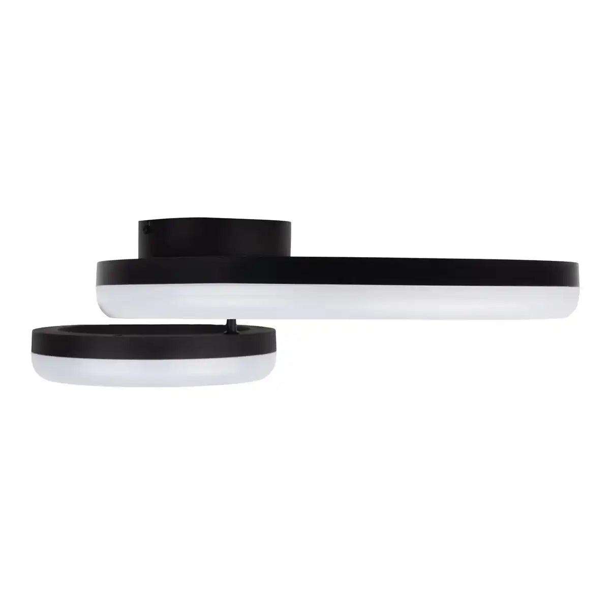 LED-CCT-Deckenleuchte "CIRCULO" aus schwarzem Metall und sandfarbenem Kunststoff 53 cm lang