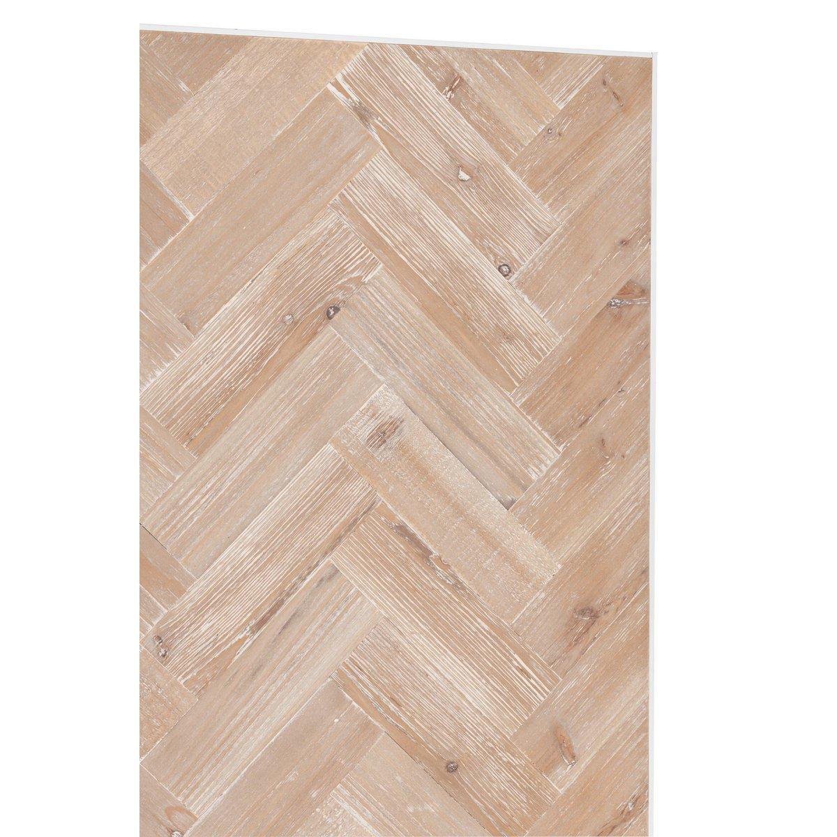 J-Line Schrank Hoch 2 Türen Zickzack – Holz/Metall – Natur/Weiß