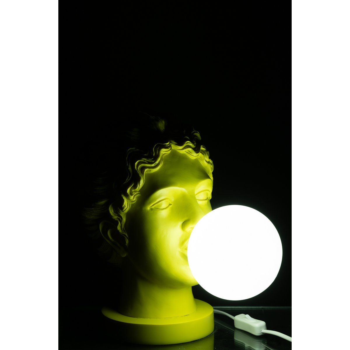 J -Line Tischlampe Dame Kopfharz - Plastik - Gelb