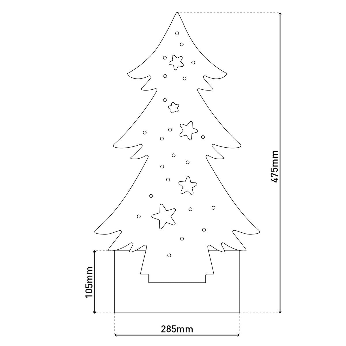 LED-Holz-Dekoleuchte "TANNENBAUM" klein, aus naturbelassenem Holz mit festverbauten LEDs, Weihnachtsdekoration für Außen