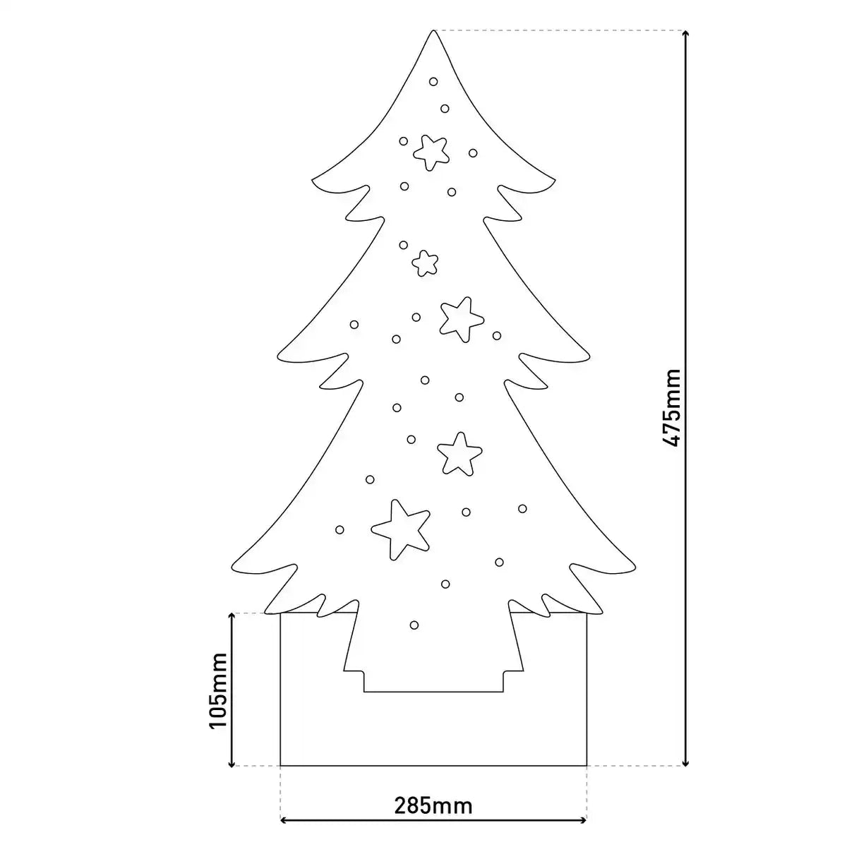 LED-Holz-Dekoleuchte "TANNENBAUM" klein, aus naturbelassenem Holz mit festverbauten LEDs, Weihnachtsdekoration für Außen