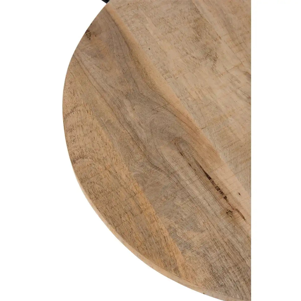 J-Line Tischbar rund Holz/Metall Natur/Schwarz