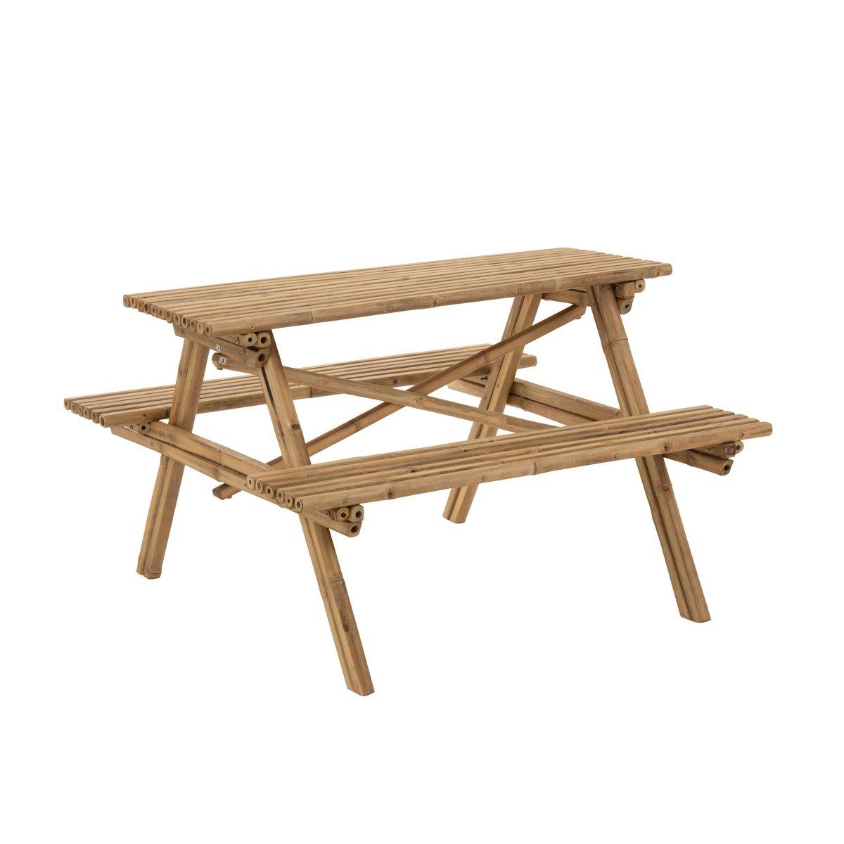 J-Line Picknickbank – Bambus/Jute – Natur
