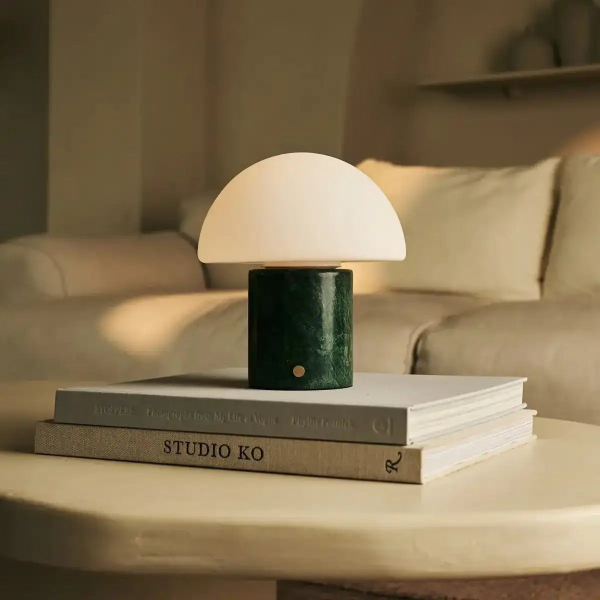 Maris Green / Verde Alpi - Klassische Marmorlampenlampe mit 3 hellen Farben und Dimmfunktion