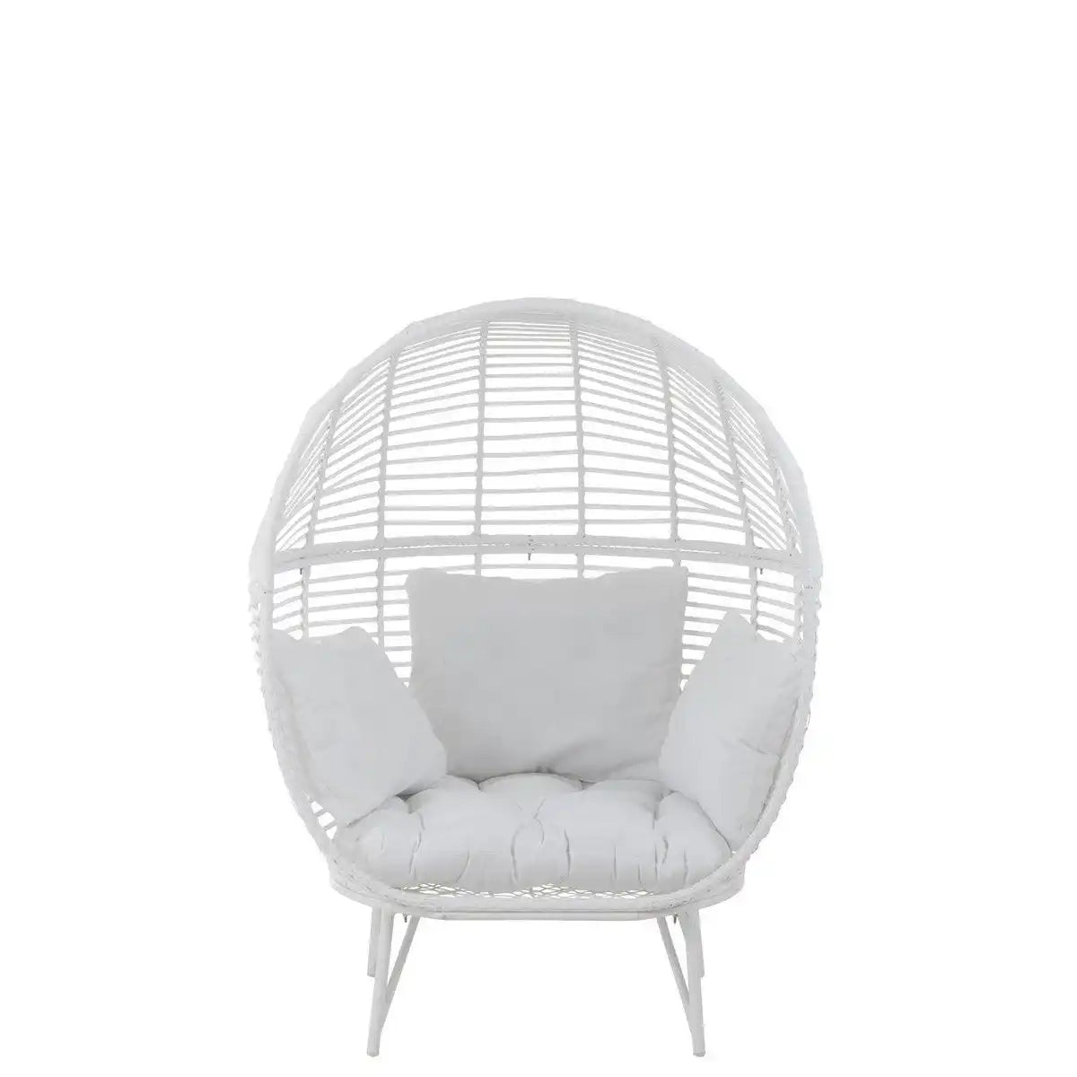 J-Line Loungesessel Oval – Stahl – Weiß