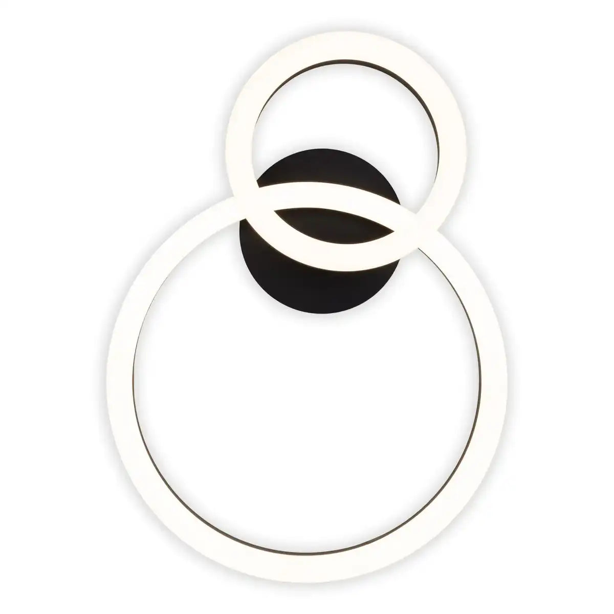 LED-CCT-Deckenleuchte "CIRCULO" aus schwarzem Metall und sandfarbenem Kunststoff 53 cm lang