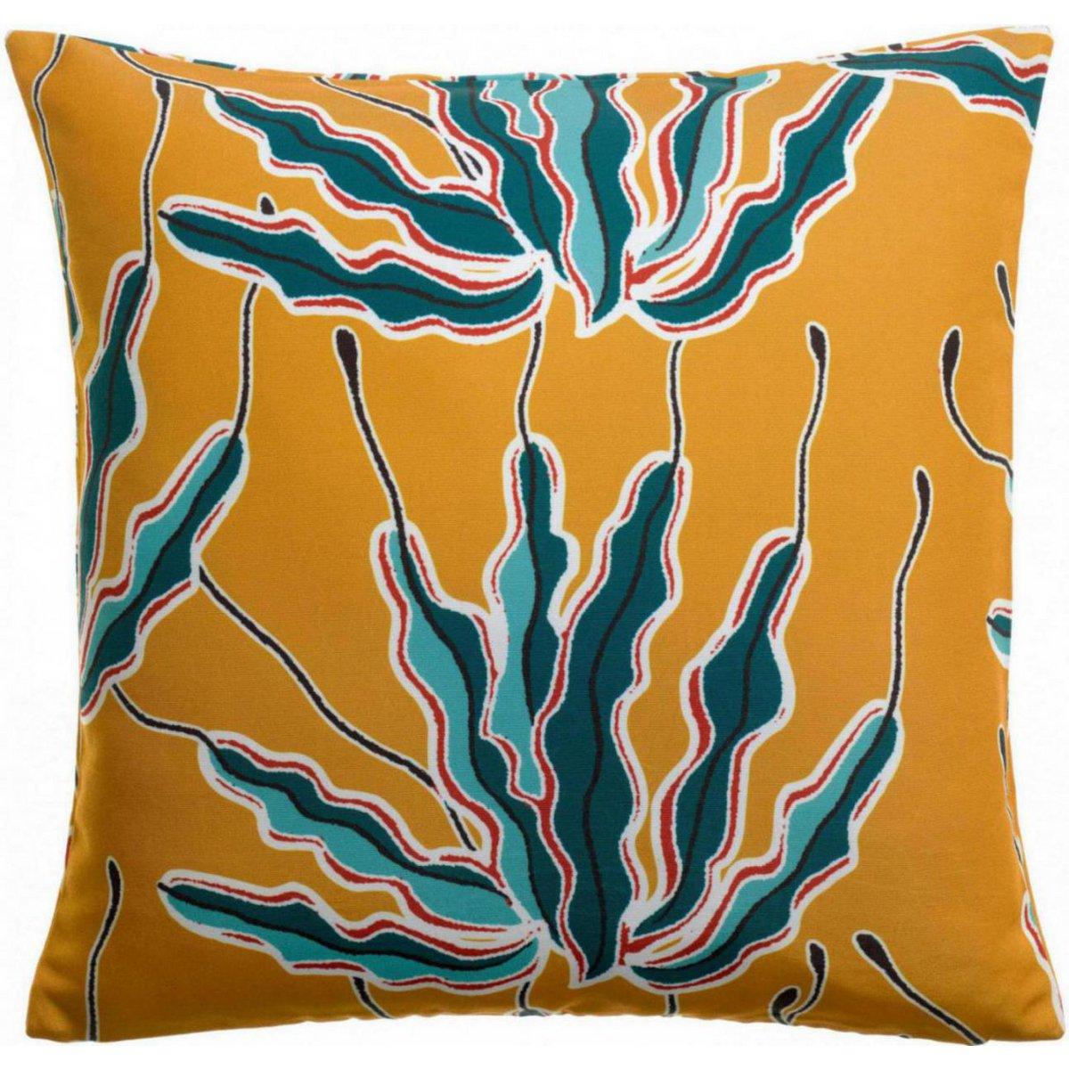 Bedrucktes Outdoor-Kissen Alga Bronze 45 x 45