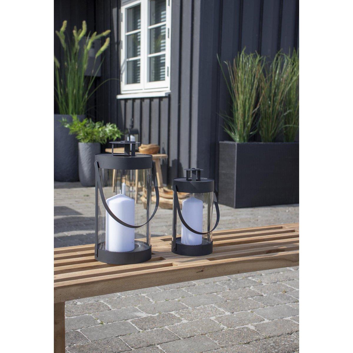 Bondi-Laternen – Schwarz, Stahl/Glas – 2er-Set