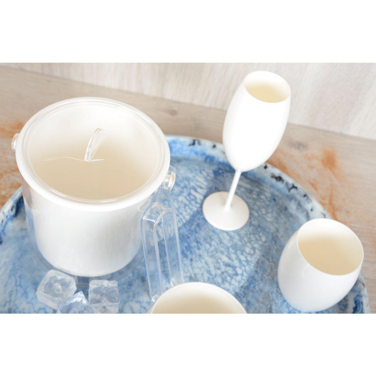 Weiße Champagnerflöten in 210 ml Acryl - Los 6
