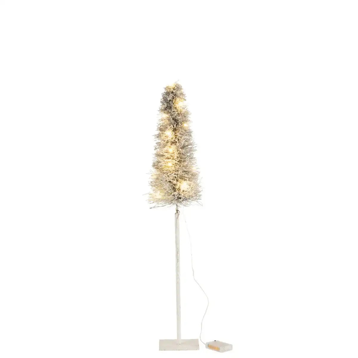 J-Line Dekoration Weihnachtsbaum – Polyresin – Weiß – LED-Lichter – mittelgroß