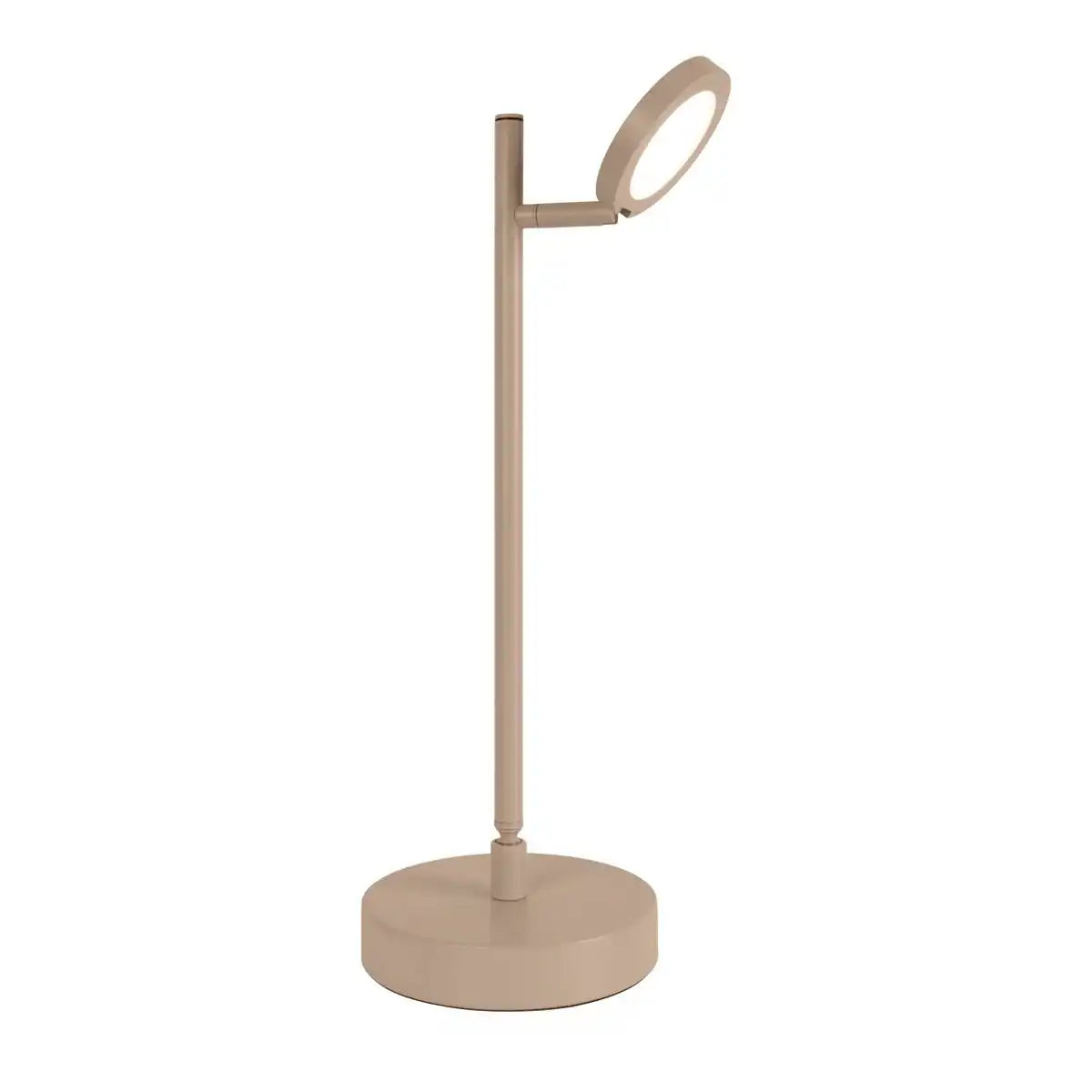 LED Akku-Tischleuchte "LUPA", 45 cm hoch, aus lackiertem Aluminium (Frosted Almonds, Pantone 481 C) und weißem Kunststoff, LED integriert, dimmbar, Touch-Sensor.
