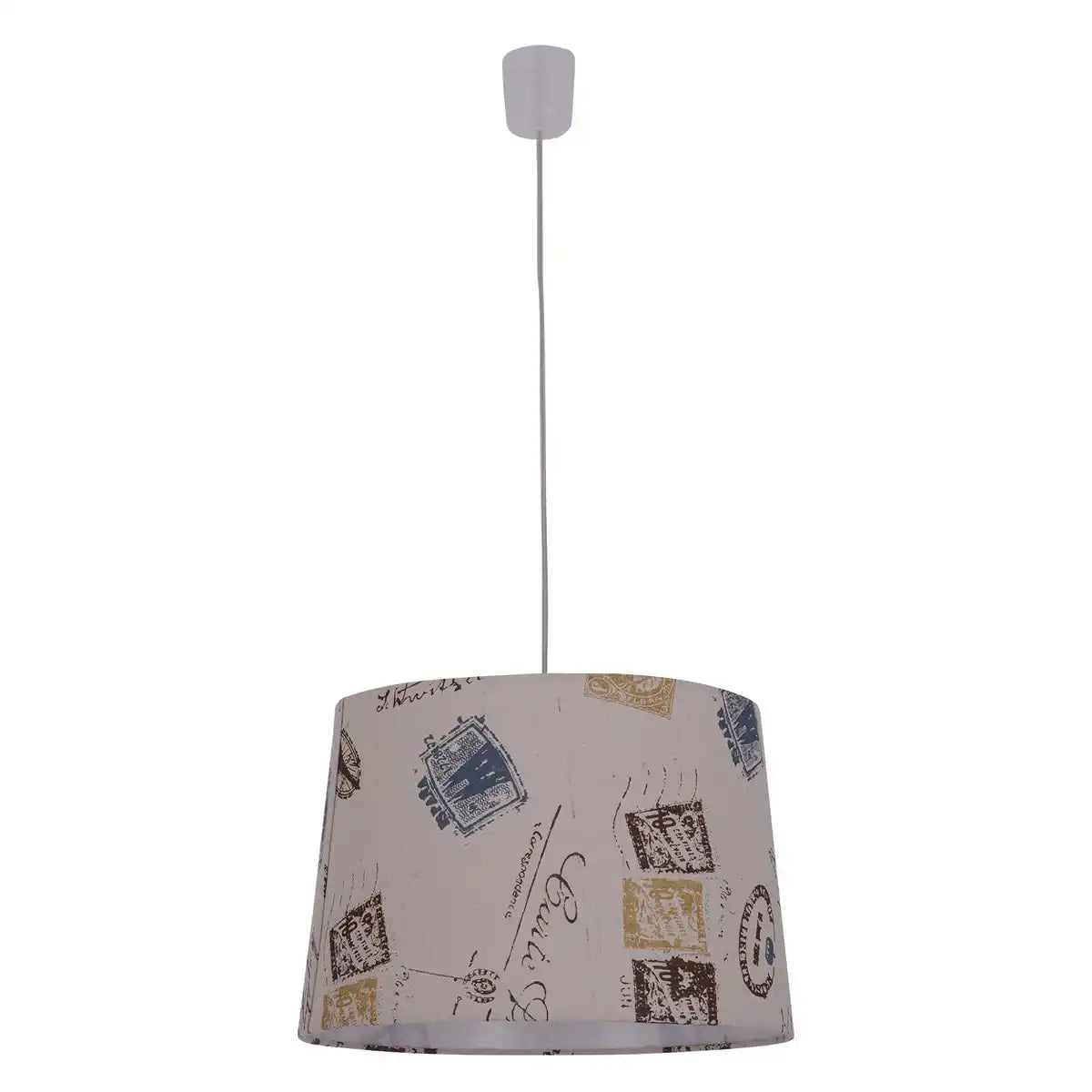 Textil-Pendelleuchte "PRINT", Junges Wohnen, Hängelampe, Textil in Braun, E27-Fassung, für Esszimmer, Wohnzimmer, Diele oder Büro, Ø40 cm