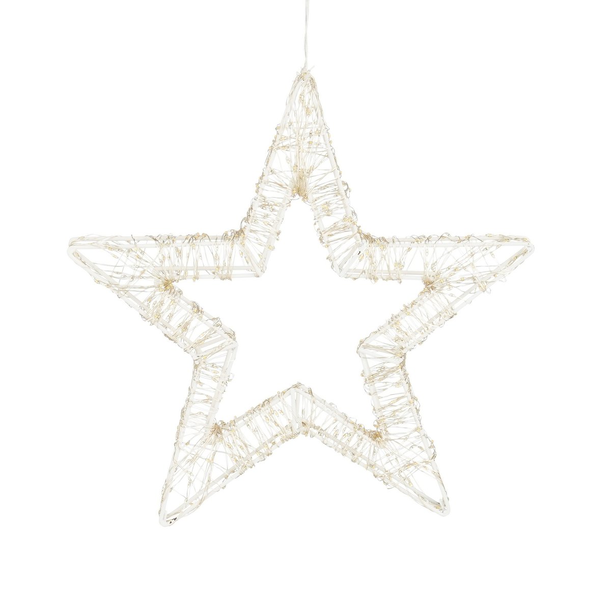 Sternaufhängung mit warmweißer LED-Beleuchtung – Ø36 cm – Metall – Weiß