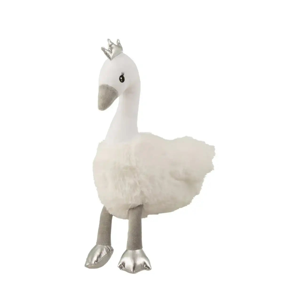 J-Line Figur - Schwan - Plüsch - Weiß/Grau/Silber - L