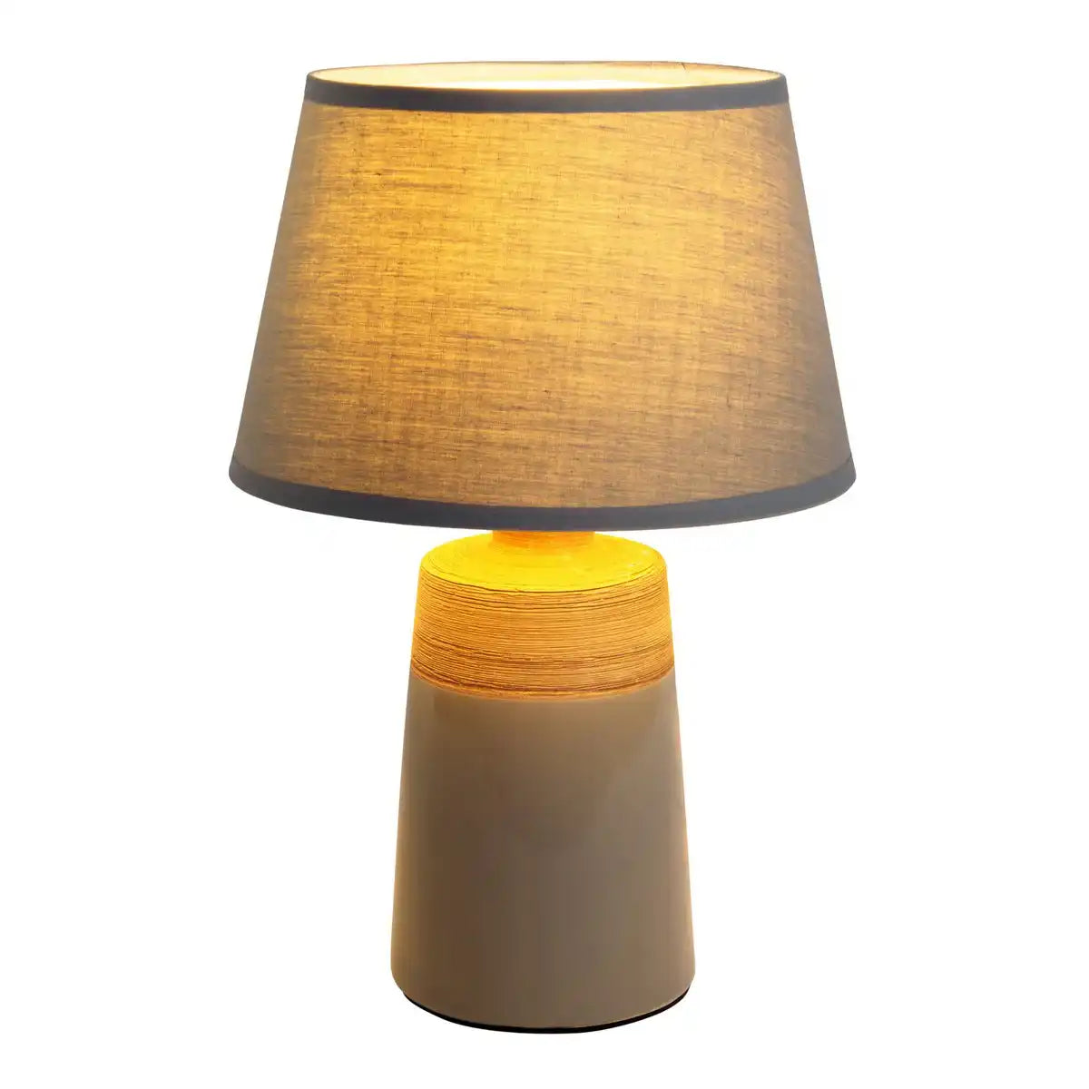 Keramik Tischleuchte "TALIA", Tischlampe aus Keramik, beige/grau, mit E14-Fassung, für Esszimmer, Wohnzimmer, Diele oder Büro, 31 cm hoch