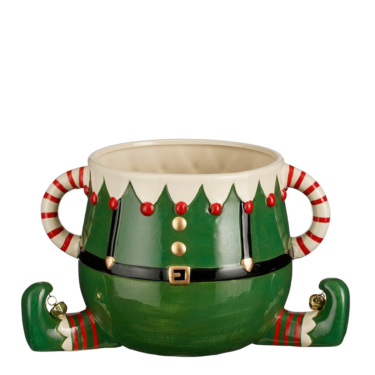 Lustiger Blumentopf Weihnachten – L28 x B19 x H17 cm – Dolomit – Grün