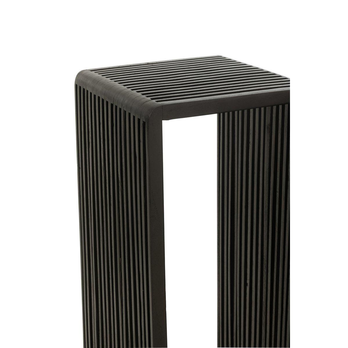 J-Line Beistelltische Cube Recyceltes Teakholz – Holz – Schwarz
